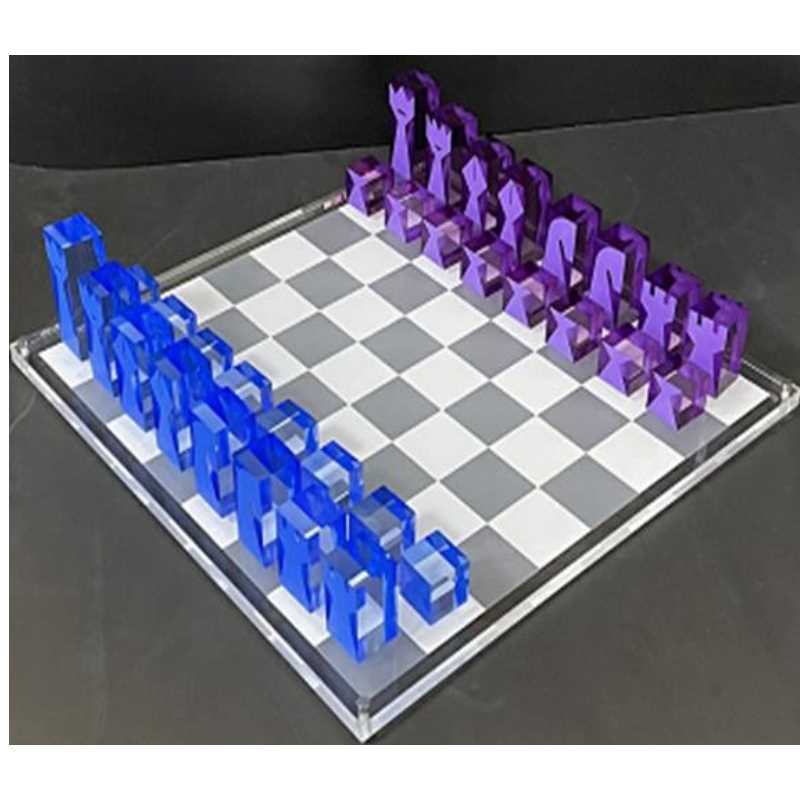 Novo design família acrílica conjunto de xadrez