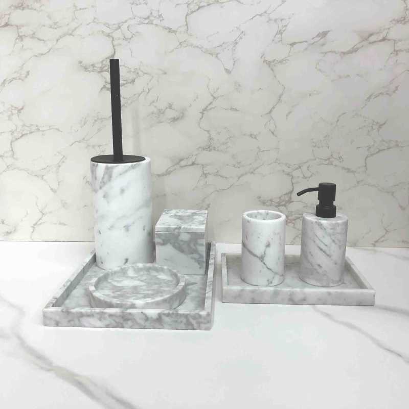 Conjunto de acessórios de banheiro de mármorenatural clássico